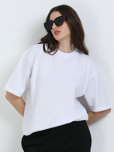 Unisex White Oversized Tee