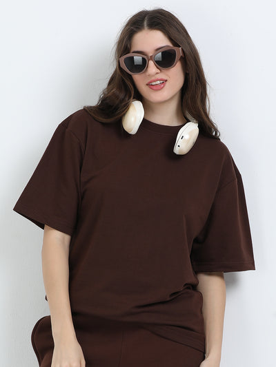 Unisex Walnut Brown Oversized Tee
