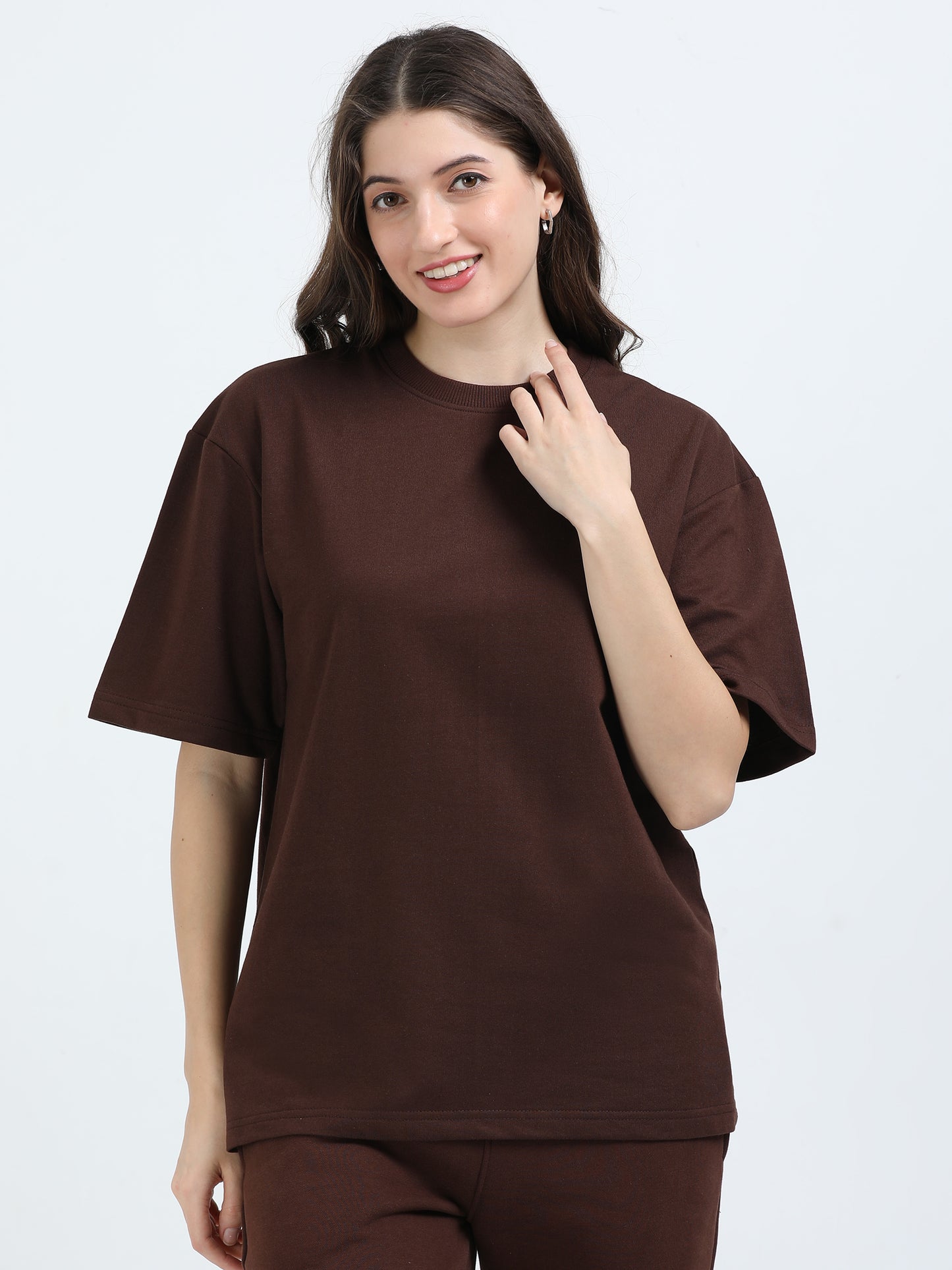 Unisex Walnut Brown Oversized Tee